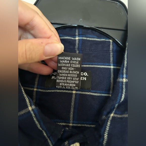 Ralph lauren polo Jean XXL Mens Button Up Long Sleeve Shirt flannel plaid blue - Picture 5 of 7